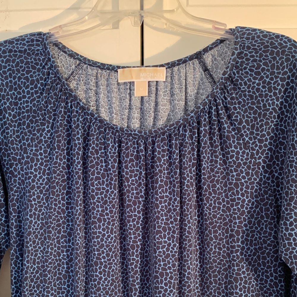 MICHAEL Michael Kors Navy Blue Animal Print Blouse